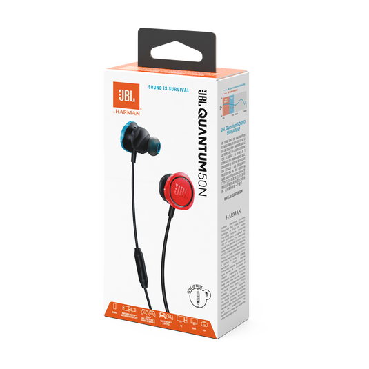 JBL Quantum 50N - Blue & Red - Wired in-ear gaming headset with volume slider and mic mute - Detailshot 15 image number null